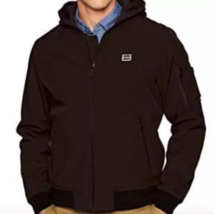 *NEW* Sz Small Mens Levis Black Hooded Softshell Jacket
